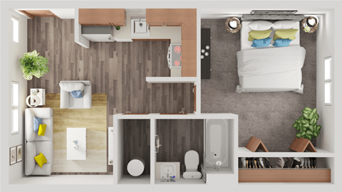 Parkwest 1 Bed 1 Bath 480 SF